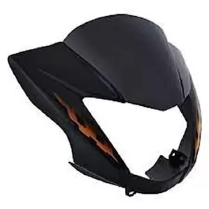 Ultra Headlight Visor For GLAMOUR TYPE7 BLACK ORANGE