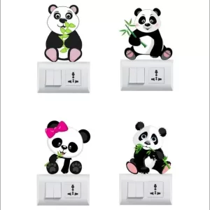yadav sticker 12 cm Decorative Multicolour Switch Board Light Board Sticker Self Adhesive Sticker  (Pack of 4)