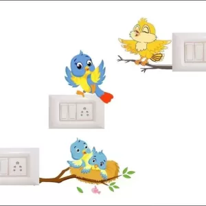 yadav sticker 12 cm Decorative Multicolour Switch Board Light Board Sticker Self Adhesive Sticker  (Pack of 3)