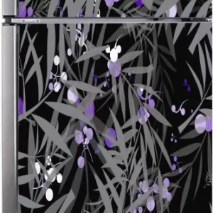 YS 160 cm Decorative abstract leaves and violet color circle design wallpaper sticker for fridge d?cor Self Adhesive Sticker  (Pack of 1)