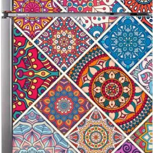 YS 160 cm Decorative abstract multicolor mandala wallpaper sticker for fridge d?cor Self Adhesive Sticker  (Pack of 1)