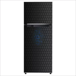 YS 60 cm Decorative Beautiful black and blue hexagon fridge sticker CFD0659 Self Adhesive Sticker  (Pack of 1)