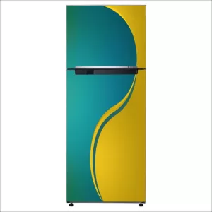 YS 60 cm Decorative Beautiful color gradient yellow and skyblue fridge sticker CFD0638 Self Adhesive Sticker  (Pack of 1)