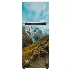 YS 60 cm Decorative Beautiful snow mountain with grass fridge sticker CFD0694 Self Adhesive Sticker  (Pack of 1)