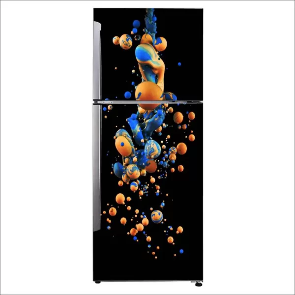 YS 60 cm Decorative liquid lighting art electric blue water Exta Large Sticker For Fridge D?cor Self Adhesive Sticker  (Pack of 1)