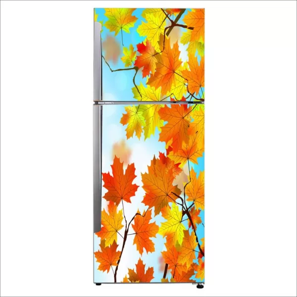 YS 60 cm Decorative multicolor digital autumn leaves Self Adhesive Sticker  (Pack of 1)