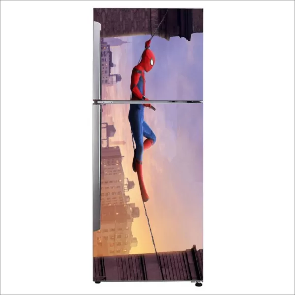 YS 60 cm Decorative spider man relaxing , buildings, city wallpaper Self Adhesive Sticker  (Pack of 1)