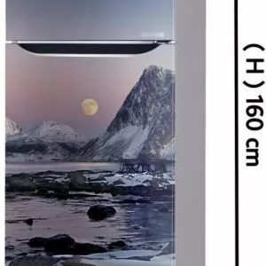 YS 160 cm night moon snow mountain water wallpaper poster Adhesive Vinyl sticker Fridge wrap sticker (pvc vinyl covering area 60cm X 160cm ) Reusable Sticker  (Pack of 1)
