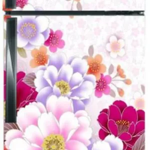 YS 60 cm Decorative Beautiful Flowers Vinyl Fridge Cover Wallpaper Poster Adhesive Vinyl Sticker Fridge wrap Decorative Sticker (PVC Vinyl Covering Area 60cm X 160cm ) Removable Sticker  (Pack of 1)