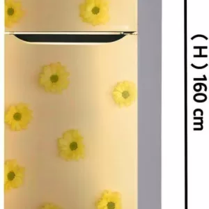 YS 160 cm abstract decorative yellow flower wallpaper poster Adhesive Vinyl sticker fridge wrap decorative sticker (pvc vinyl covering area 60cm X 160cm ) Reusable Sticker  (Pack of 1)