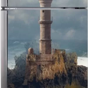 YS 160 cm Decorative moody clouds and sea lighthouse with awesome nature wallpaper sticker for fridge d?cor Self Adhesive Sticker  (Pack of 1)
