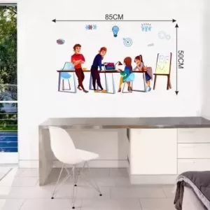 yadav sticker 50 cm Office Group Discussion Ideas Exchange Wall Stickers (PVC Vinyl,Multicolour) Self Adhesive Sticker??(Pack of 1)