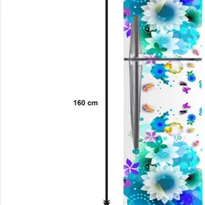 YS 61 cm Sky Decal Decorative ColorFul Flowers Butterflyes Shade Design 3D Extra Large Abstract Wall Fridge Sticker(pvc vinyl) Self Adhesive Sticker  (Pack of 1)