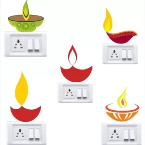 yadav sticker 15 cm Switch board sticker Self Adhesive Sticker  (Pack of 5)