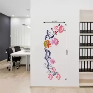 yadav sticker 1 cm Wall Decals ' Floral -Door Decal ' Wall Stickers (PVC Vinyl,120cm x 45cm )Multicolour) Self Adhesive Sticker??(Pack of 1)