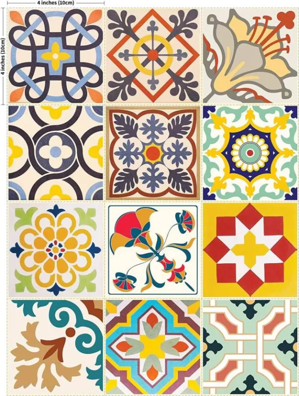 Yadav Stickers Decorative Multicolor Wallpaper  (16 cm x 16 cm)