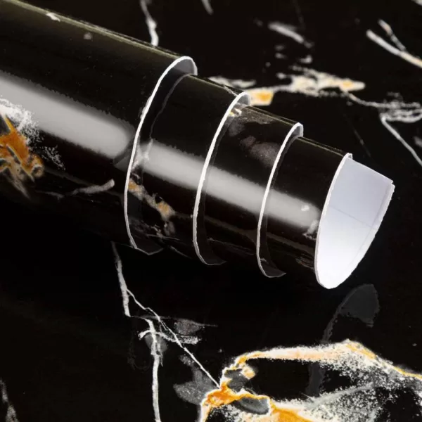 Yadav Stickers 2926.08 cm PVC Vinyl Granite Black Marble Wallpaper Sticker-Black Marble-24X48 Inch Self Adhesive Sticker  (Pack of 1)