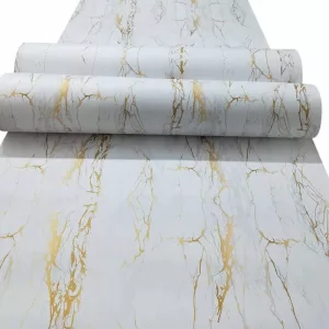 Yadav Stickers 30.48 cm PVC White Gold Granite Marble Wallpaper Sticker-12x60 Inch Self Adhesive Sticker  (Pack of 1)