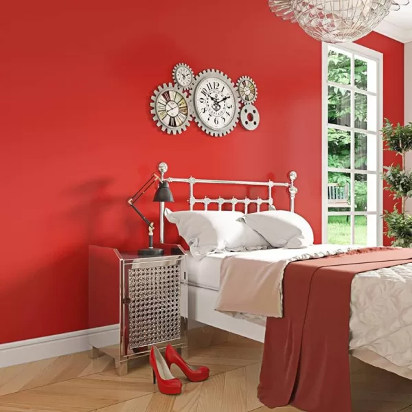 Yadav Stickers Decorative Red Wallpaper  (360 cm x 60 cm)