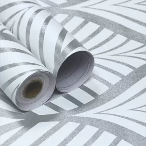 Yadav Stickers Art & Paintings Silver Wallpaper  (1000 cm x 45 cm)