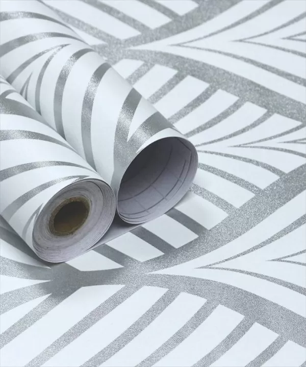 Yadav Stickers Art & Paintings Silver Wallpaper  (1000 cm x 45 cm)