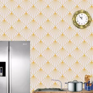 Yadav Stickers Art & Paintings Orange Wallpaper  (200 cm x 45 cm)