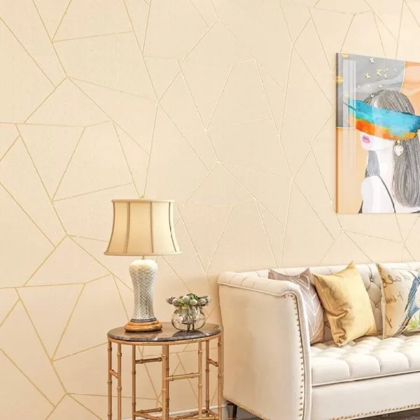 Yadav Stickers Art & Paintings Gold Wallpaper  (200 cm x 45 cm)