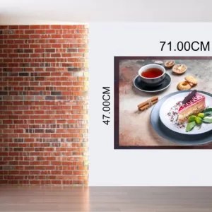 Yadav Stickers 47 cm Cake cake with chocolate citrus fruits cup tea cookies kitchen wall sticker Self Adhesive Sticker  (Pack of 1)