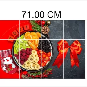 Yadav Stickers 49 cm fresh fruits dinner plate decoration poster kitchen wall sticker Self Adhesive Sticker  (Pack of 1)