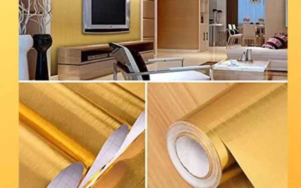 Yadav Stickers 30.48 cm Golden Brushes PVC Wallpaper Sticker -12x60 Inch Self Adhesive Sticker  (Pack of 1)