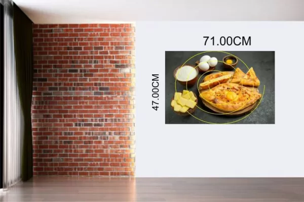 Yadav Stickers 47 cm tasty egg bread baked with cheese kitchen wall sticker Self Adhesive Sticker  (Pack of 1)