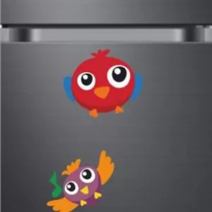 Yadav Stickers 50 cm Multi colored birds fridge wall sticker Self Adhesive Sticker  (Pack of 1)