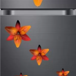Yadav Stickers 50 cm Orange flowers fridge wall sticker Self Adhesive Sticker  (Pack of 1)
