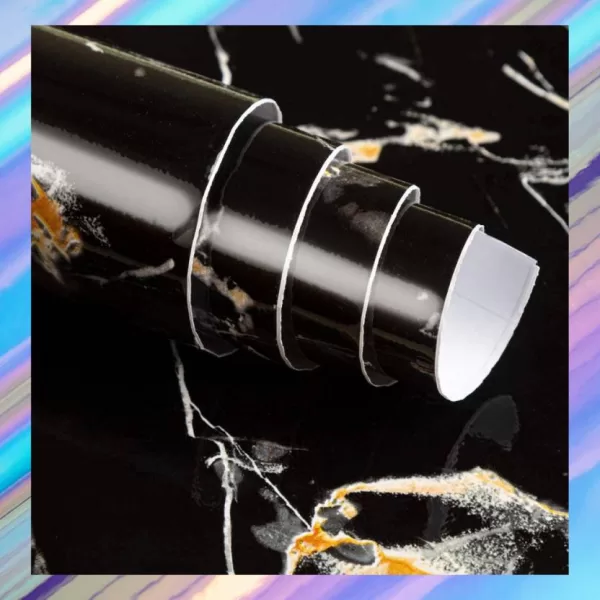 Yadav Stickers 720 cm PVC Vinyl Granite Black Marble Wallpaper Sticker-Black Marble-12x60 Inch Self Adhesive Sticker  (Pack of 1)