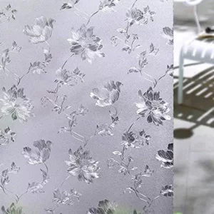 Yadav Stickers 30.48 cm Window Glass Film Sticker-Frosted Rose Flower-12X72 Inch Self Adhesive Sticker  (Pack of 1)