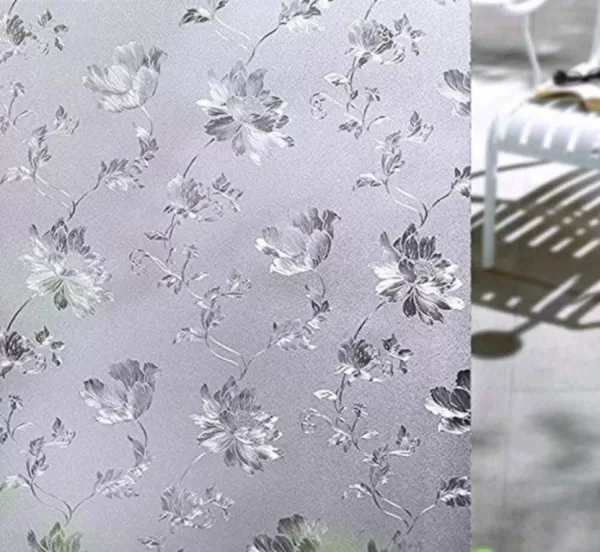 Yadav Stickers 30.48 cm Window Glass Film Sticker-Frosted Rose Flower-12X72 Inch Self Adhesive Sticker  (Pack of 1)
