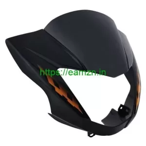 Ultra Headlight Visor For GLAMOUR TYPE5 BLACK ORANGE