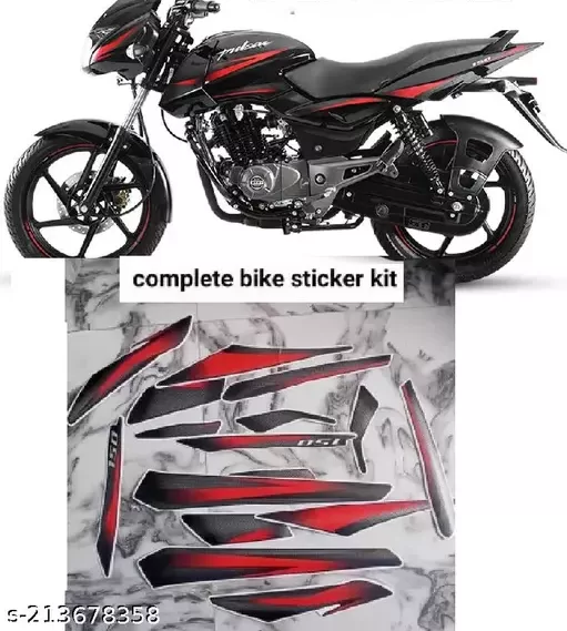 Ultra Full Sticker Kit For PULSAR 150 TWIN DISC 2018 BLACK RED