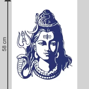 YS 58 cm Wall Sticker (Shiva face,Surface Covering Area - 58 x 45 cm) Removable Sticker  (Pack of 1)